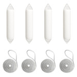 Harrington Marine Harrington 19 x 101cm Size 5 Cylindrical Fender Bundle White (4 Pack) 