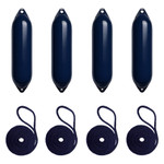 Harrington Marine Harrington 24 x 106cm Size 6 Cylindrical Fender Bundle Navy (4 Pack) 