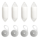 Harrington Marine Harrington 21 x 71cm Size 4 Cylindrical Fender Bundle White (4 Pack) 
