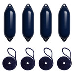 Harrington Marine Harrington 21 x 71cm Size 4 Cylindrical Fender Bundle Navy (4 Pack) 