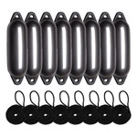  Majoni 12 x 45cm Star 1 Cylindrical Fender Bundle Anthracite (8 Pack) 