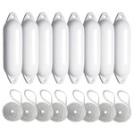  Majoni 12 x 45cm Star 1 Cylindrical Fender Bundle White (8 Pack) 