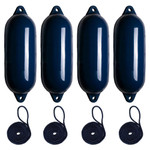  Majoni 21 x 62cm Star 3 Cylindrical Fender Bundle Navy Blue (4 Pack) 