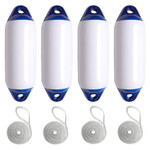  Majoni 21 x 62cm Star 3 Cylindrical Fender Bundle White/Blue (4 Pack) 