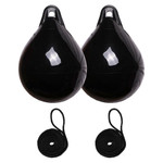  Majoni 35 x 48cm Size 35 Round Buoy Fender Bundle Black (2 Pack) 