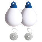  Majoni 35 x 48cm Size 35 Round Buoy Fender Bundle White (2 Pack) 