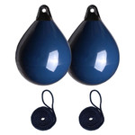  Majoni 45 x 62cm Size 45 Round Buoy Fender Bundle Navy Blue (2 Pack) 