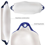  Ocean 14 x 50cm H2 Heavy Duty Cylindrical Fender White/Blue 