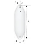  Ocean 22 x 64cm U5 Utility Cylindrical Fender White 
