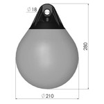Polyform 21 x 28cm A0 Round Buoy Fender Red