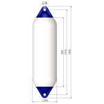 Polyform 29 x 109cm F6 Cylindrical Fender White/Blue