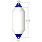  Polyform 38 x 102cm F7 Cylindrical Fender White/Blue 