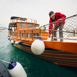  Polyform 38 x 144cm F8 Cylindrical Fender White/Blue 