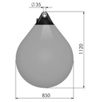  Polyform 85 x 112cm A6 Round Buoy Fender Red 