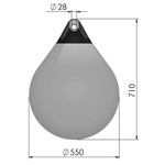  Polyform 55 x 71cm A4 Round Buoy Fender Blue 