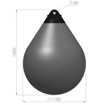  Polyform 110 x 142cm A7 Round Buoy Fender White 