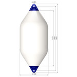 Polyform 59 x 146cm F11 Cylindrical Fender White/Blue