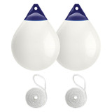  Polyform 55 x 71cm A4 Round Buoy Fender Bundle White (2 Pack) 