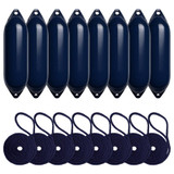 Harrington Marine Harrington 14 x 58cm Size 2 Cylindrical Fender Bundle Navy (8 Pack) 