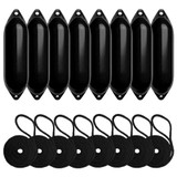 Harrington Marine Harrington 14 x 58cm Size 2 Cylindrical Fender Bundle Black (8 Pack) 