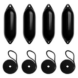Harrington Marine Harrington 21 x 71cm Size 4 Cylindrical Fender Bundle Black (4 Pack) 
