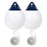 Harrington Marine Harrington 42 x 54cm Round Buoy Fender Bundle White/Navy (2 Pack) 