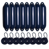  Majoni 15 x 58cm Star 2 Cylindrical Fender Bundle Navy Blue (8 Pack) 