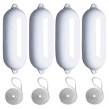  Majoni 30 x 90cm Star 5 Cylindrical Fender Bundle White (4 Pack) 