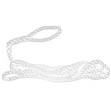 Seago Polyester 8mm 3 Strand Fender Rope 2m with Pre-Spliced Loop White 