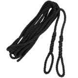 Seago Polyester 8mm 3 Strand Fender Rope 2m with Pre-Spliced Loop Black 