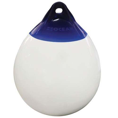  Ocean 22 x 30cm R0 Round Buoy Fender White/Blue 