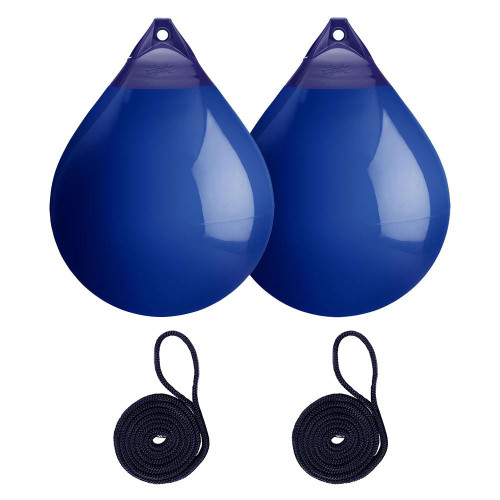  Polyform 85 x 112cm A6 Round Buoy Fender Bundle Blue (2 Pack) 
