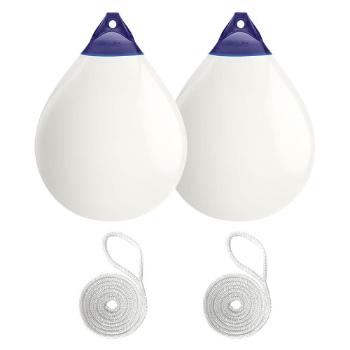 Polyform 110 x 142cm A7 Round Buoy Fender Bundle White (2 Pack)