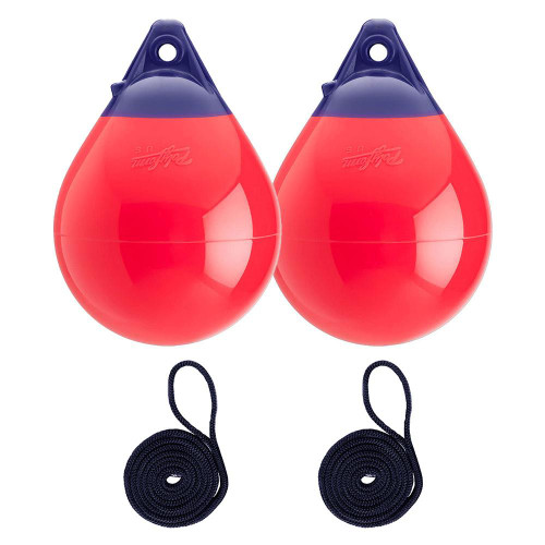  Polyform 21 x 28cm A0 Round Buoy Fender Bundle Red (2 Pack) 