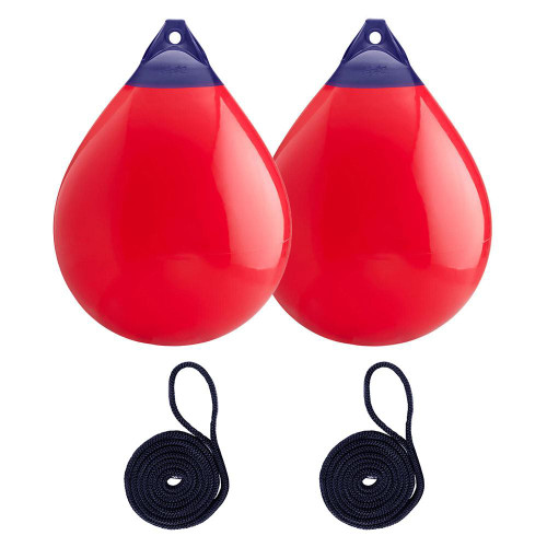  Polyform 110 x 142cm A7 Round Buoy Fender Bundle Red (2 Pack) 