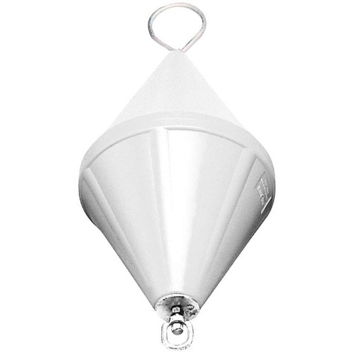 Nuova Rade Bi-Conical 32 x 66cm Foam Filled Mooring Buoy with Galvanised Steel Rod White 