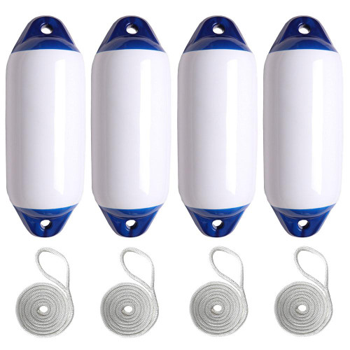  Majoni 30 x 90cm Star 5 Cylindrical Fender Bundle White/Blue (4 Pack) 