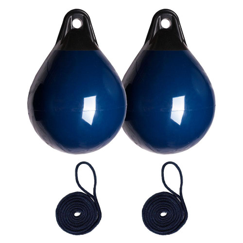  Majoni 35 x 48cm Size 35 Round Buoy Fender Bundle Navy Blue (2 Pack) 