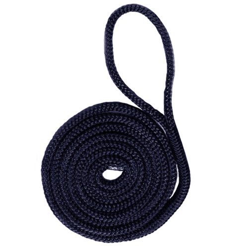 Waveline Polyester 8mm Double Braid Fender Rope 2m with Pre-Spliced Loop Navy Blue 