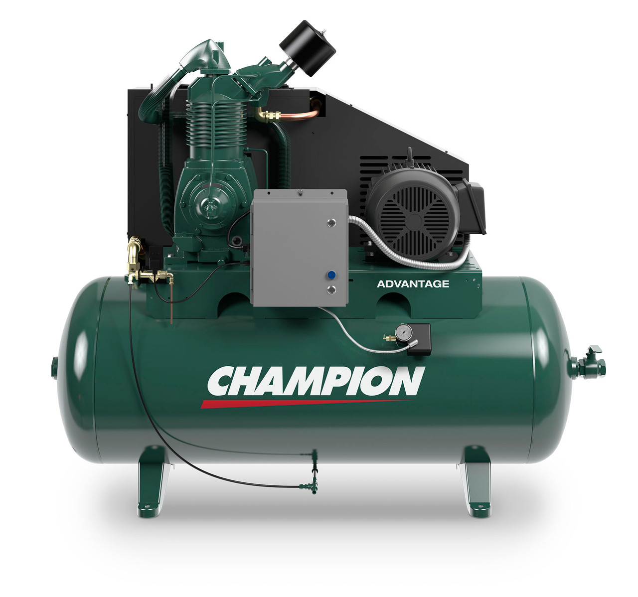Champion HR15 12ADV 15 HP Horizontal Tank Air Compressor Mile X Equipment