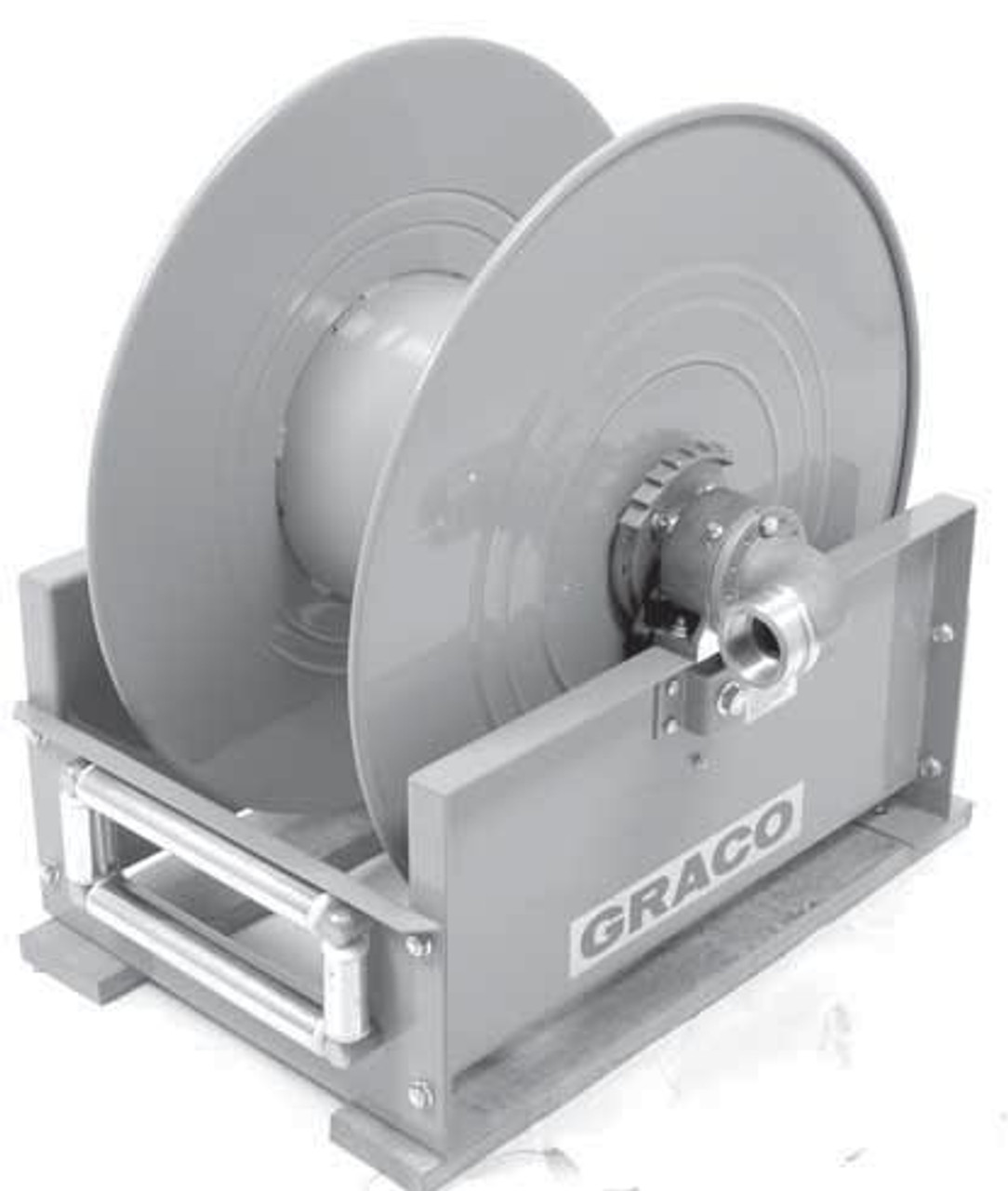 Graco 24E002 1/2 x 35' Open Motor Oil Open Hose Reel w/Flexible Dispense  Meter