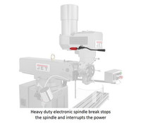 JET 690530 JTM-949EVS Mill With 3-Axis ACU-RITE 200S DRO (Quill) and X-Axis Powerfeed