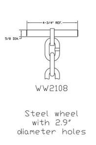 Kiene WW2108 Pulling Chain, T-bar for 2.9” hole