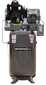 Industrial Gold CI7523E80H-P Platinum Series 7.5 HP 3 Phase Horizontal Tank Air Compressor