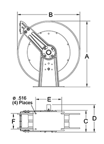 Reelcraft 5630 OMP - 3/8 in. x 30 ft. Premium Duty Hose Reel