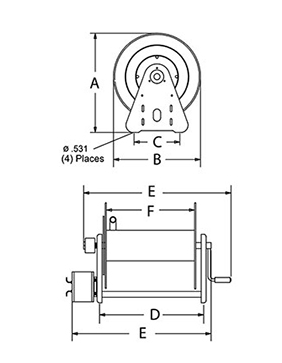 Reelcraft CT6050HN - 3/8 in. x 50 ft. Light Duty Hand Crank Hose Reel