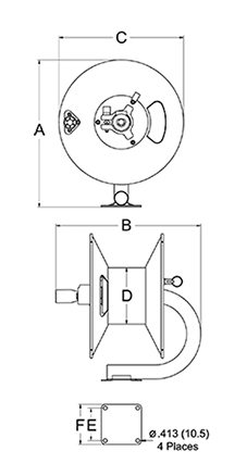 ReelCraft CT6050LN – 3/8 in. x 50 ft. Light Duty Hand Crank Hose Reel