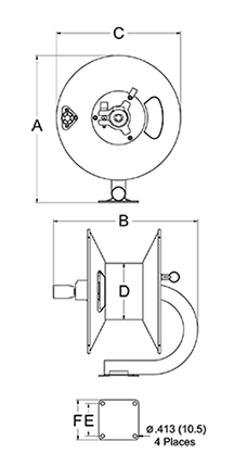 Reelcraft CU6100LN - 3/8 in. x 100 ft. Light Duty Hand Crank Hose Reel