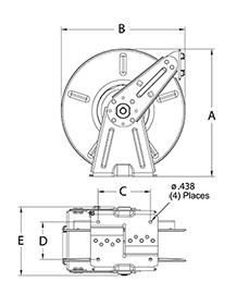 Reelcraft DP7650 Ohp 3/8 in. x 50 ft. Compact Dual Pedestal Hose Reel