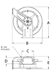 ReelCraft HD76100OLP Heavy Duty Spring Retractable Hose Reel